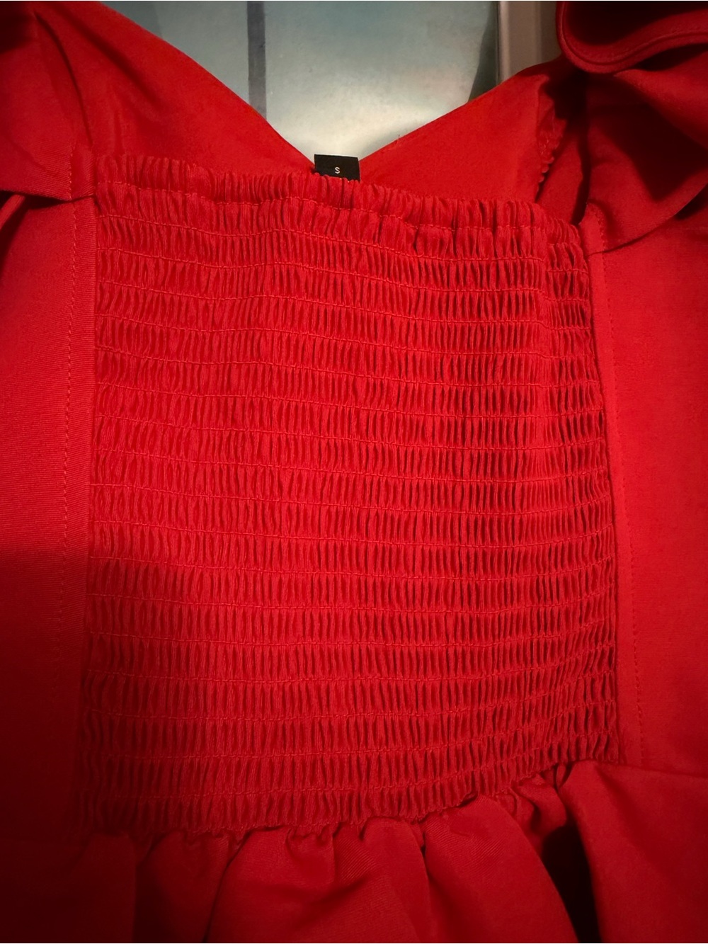 Express Red Ruffle Peplum Top - Picture 3 of 4